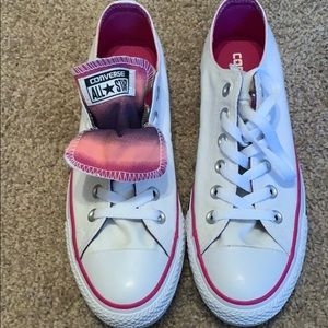 Converse All Star white and pink 9M